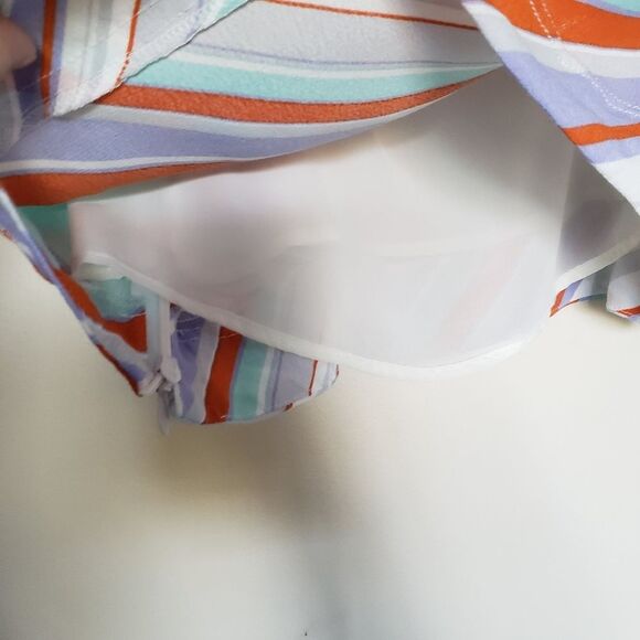 ASTR the Label Anthropologie Pop Orange Stripe Boho Tank Top Pastel Light Crepe - Picture 9 of 10